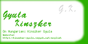 gyula kinszker business card